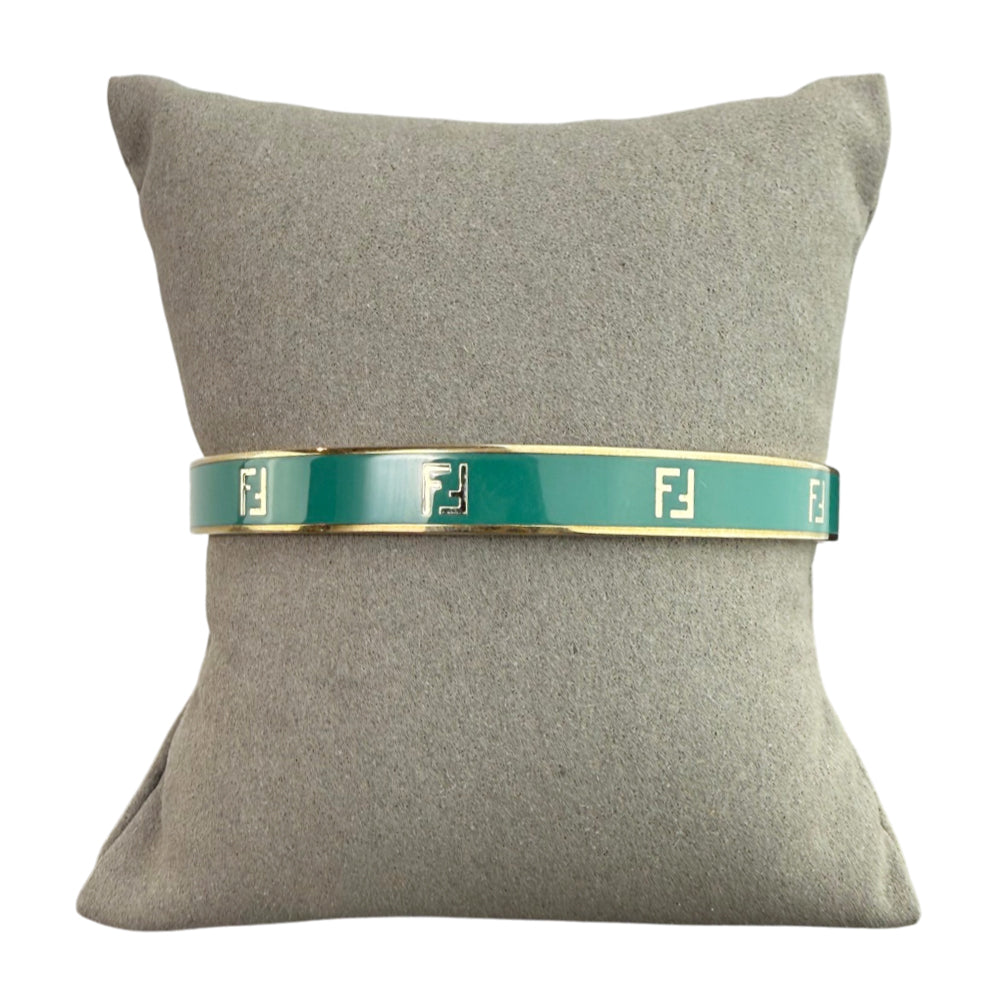 FENDI FF Logo Enamel Bangle Bracelet LHQ2227