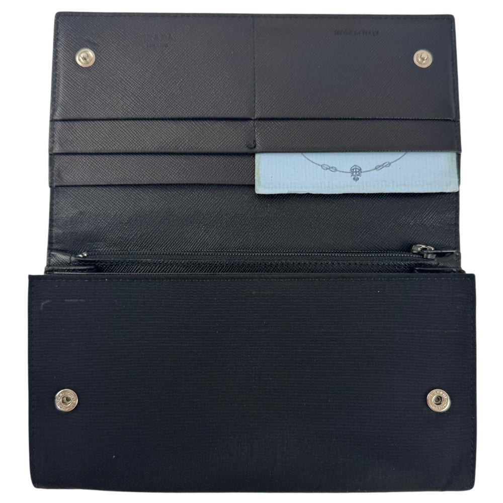 PRADA Nylon Black Wallet Purse LHQ2280