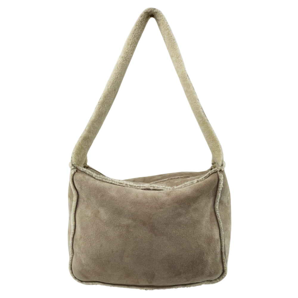 CHANEL Shearling Beige CC Hobo Shoulder Bag LHQ2284