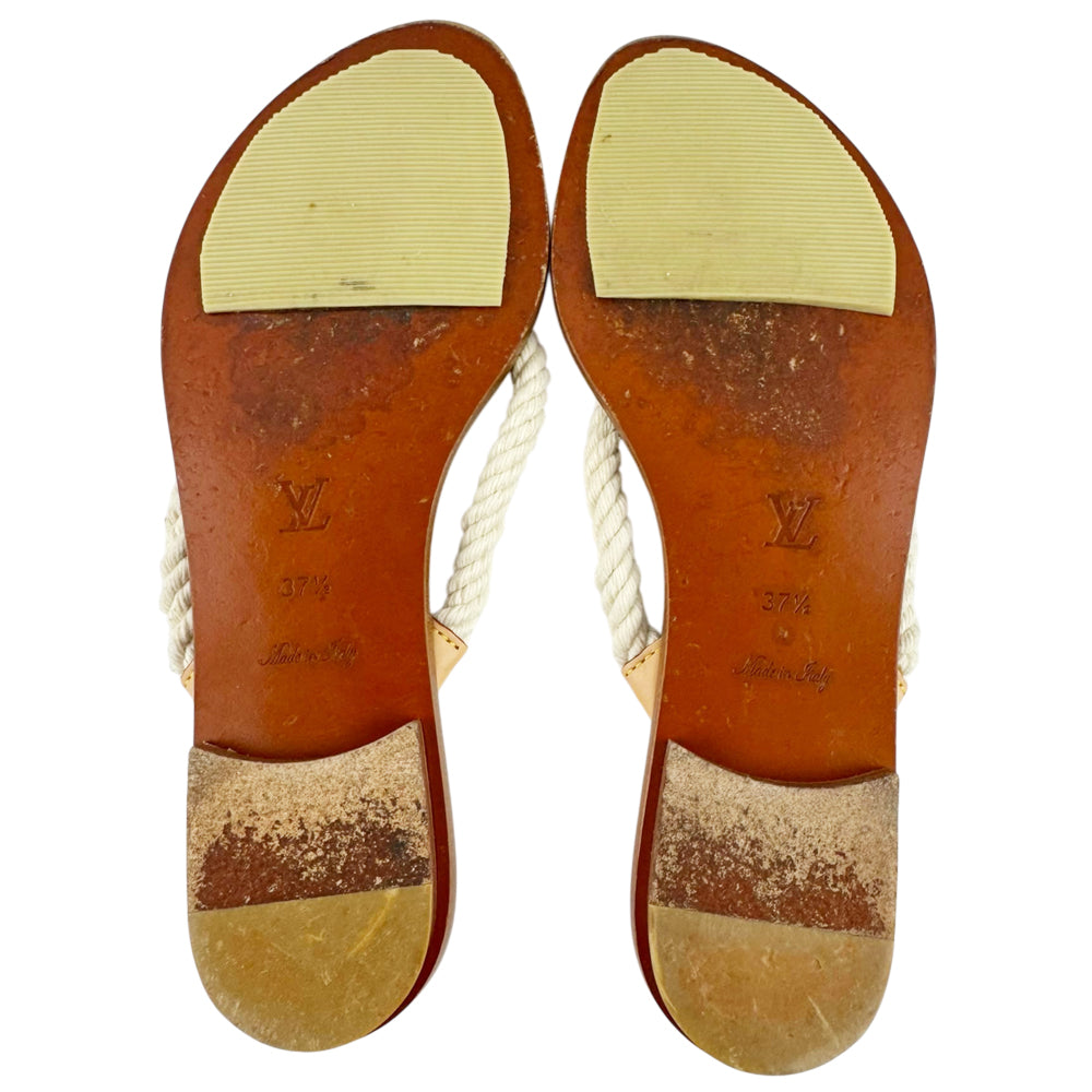 LOUIS VUITTON Damier Azur Rope Flip Flops Size 4.5 UK LHQ2289