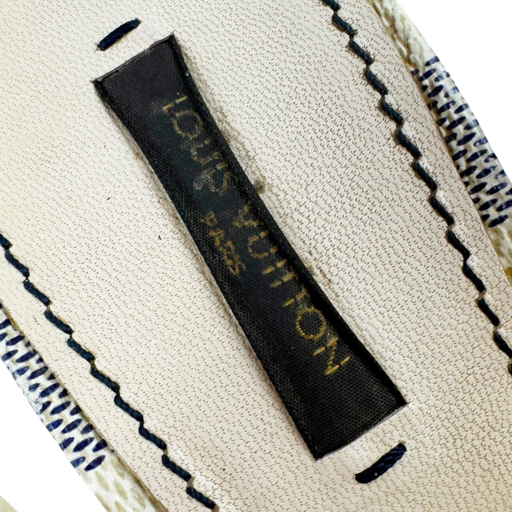 LOUIS VUITTON Damier Azur Slingback Espadrille Wedge Sandals Size 3 UK LHQ2290
