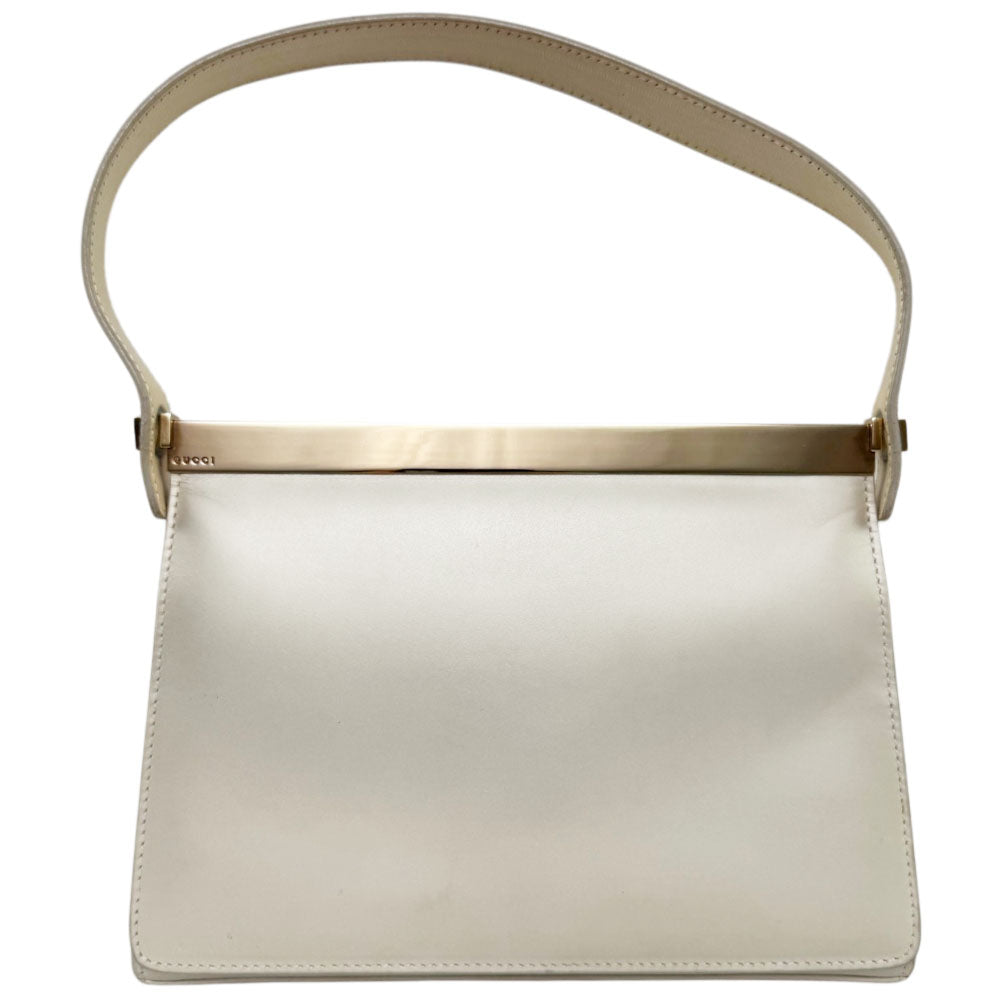 GUCCI White Leather Shoulder Bag LHQ2294