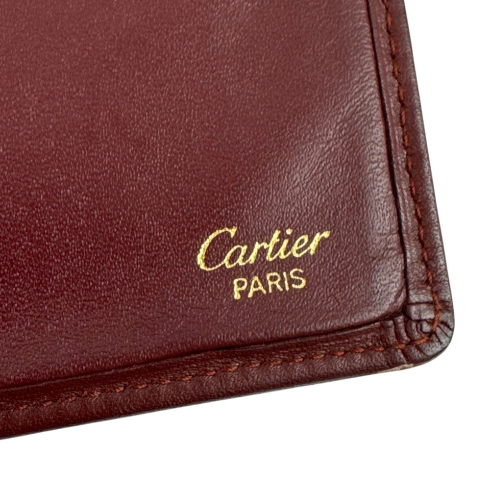 CARTIER Must Line Burgundy Leather Long Purse Wallet LHQ2297