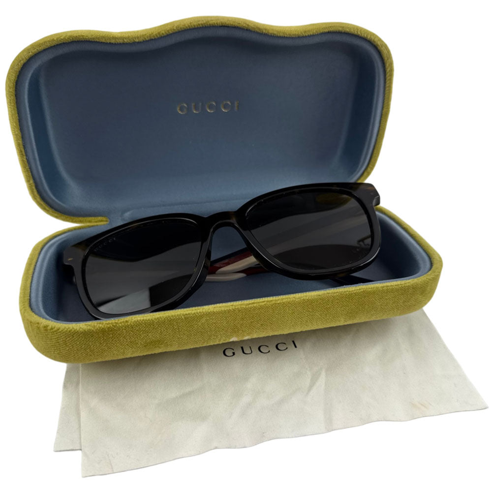 GUCCI Brown Tortoise Shell Stripe Sunglasses LHQ2301