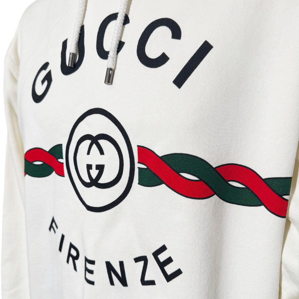 GUCCI White Firenze 1921 Pullover Hoodie Size S LHQ2397