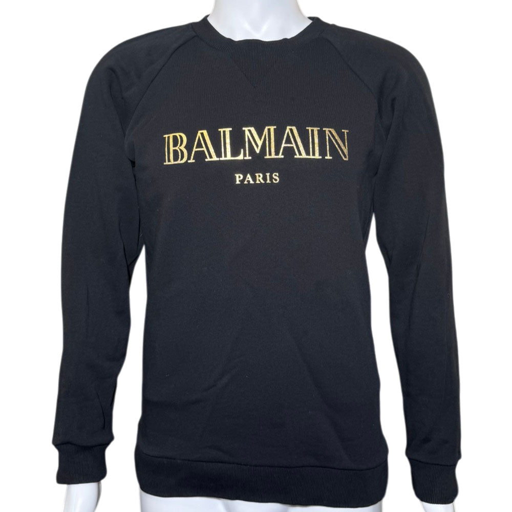 BALMAIN Black Logo Jumper Size S LHQ2398