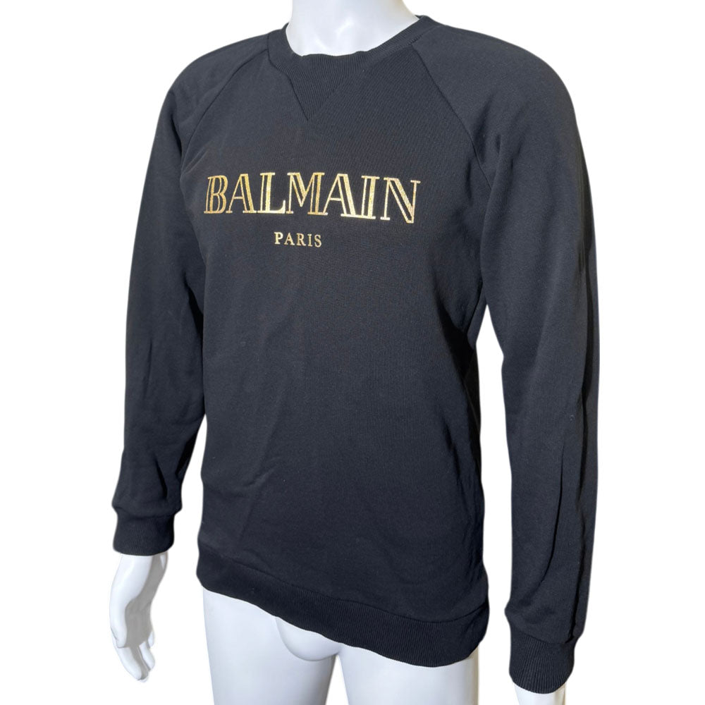 BALMAIN Black Logo Jumper Size S LHQ2398