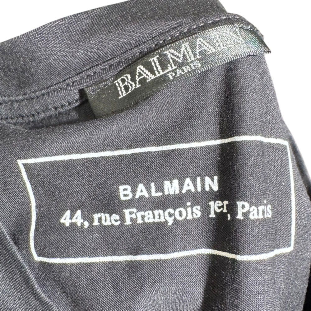 BALMAIN Black Crystal Logo T-Shirt Size S LHQ2399