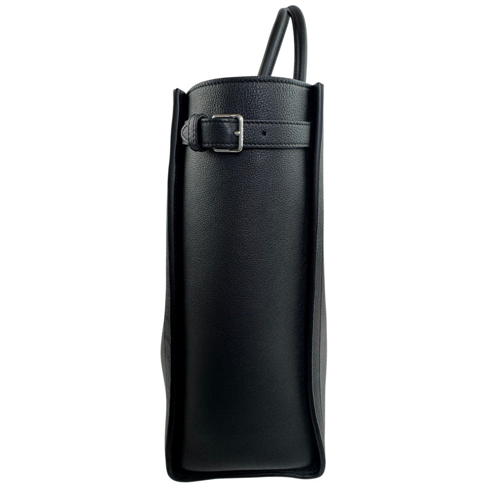 CELINE Medium Cabas Malaquais Black Leather Tote Shoulder Bag LHQ2404