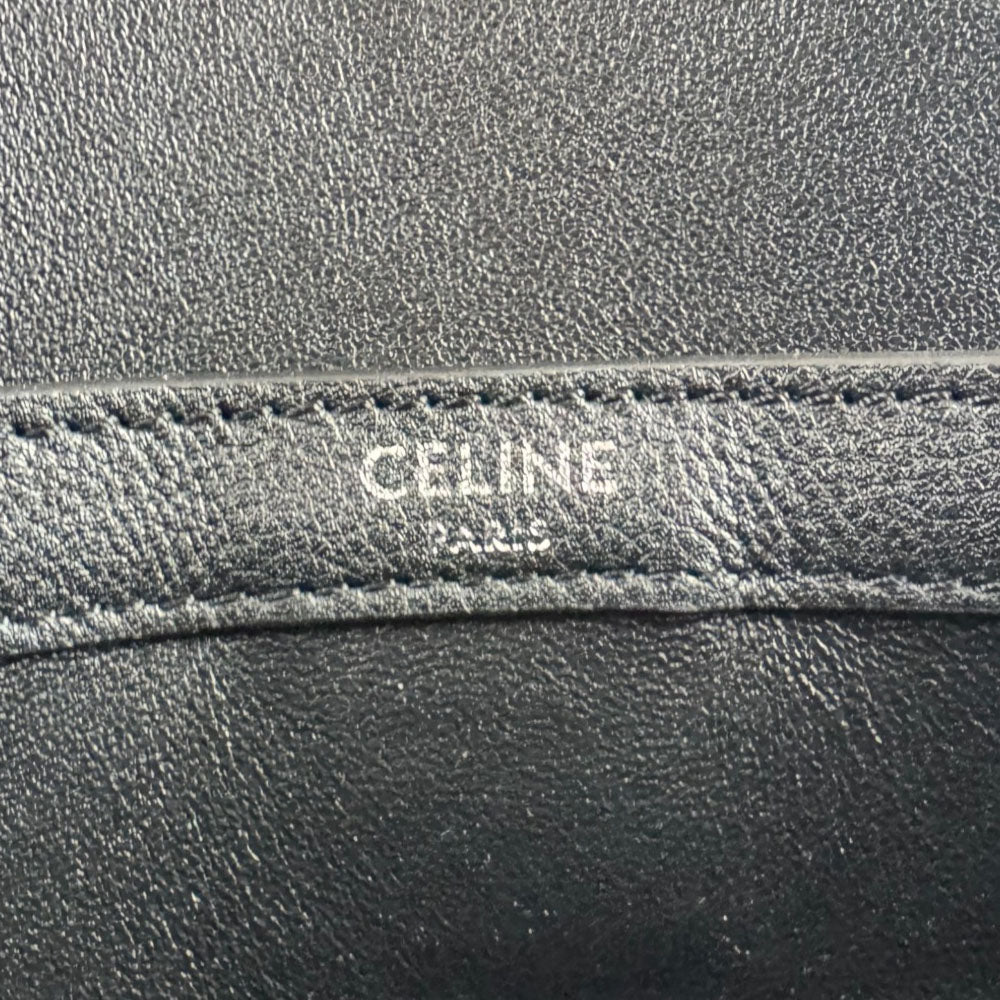 CELINE Medium Cabas Malaquais Black Leather Tote Shoulder Bag LHQ2404
