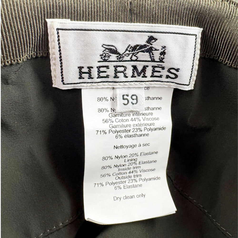 HERMES Fred Green Bucket Hat Size L LHQ2407