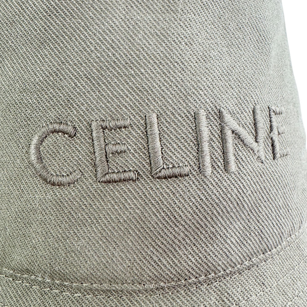 CELINE Green Canvas Bucket Hat Size M LHQ2408