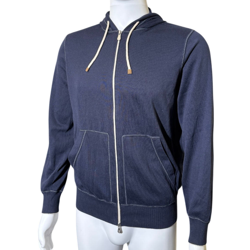 BRUNELLO CUCCINELLI Navy Hoodie Size M LHQ2411