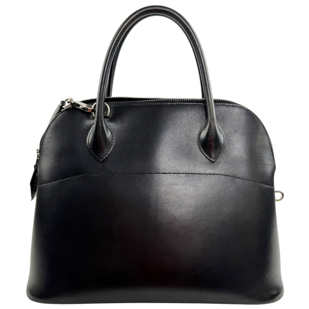 HERMES Bolide 30 Black Leather Shoulder Bag LHQ2419