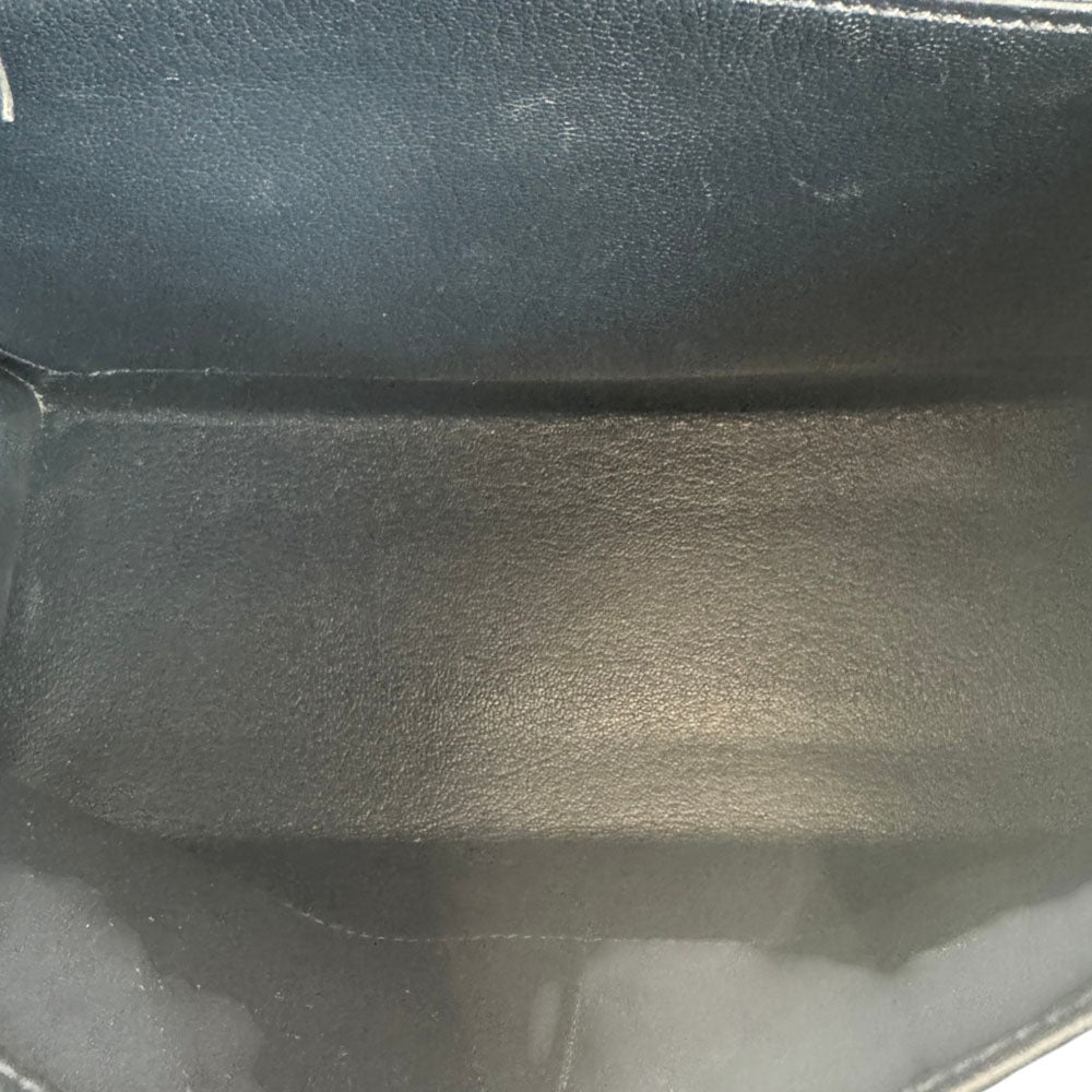 HERMES Drag Navy/Beige Horsehair Handbag LHQ2459