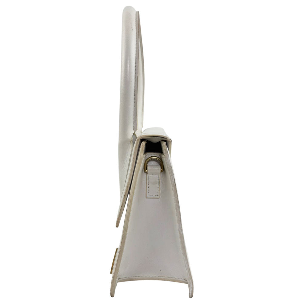 JACQUEMUS Le Chiquito White Leather Shoulder Bag LHQ2461