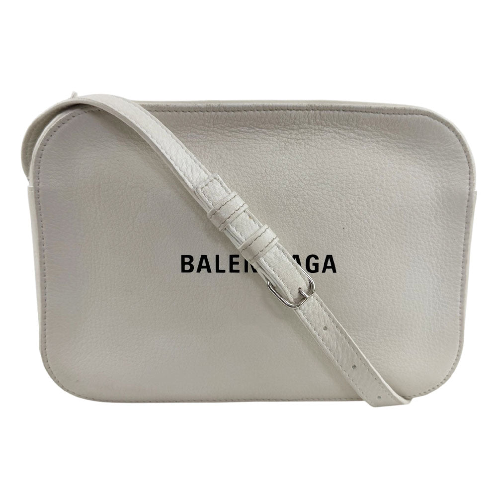 BALENCIAGA White Leather Camera Shoulder Bag LHQ2462