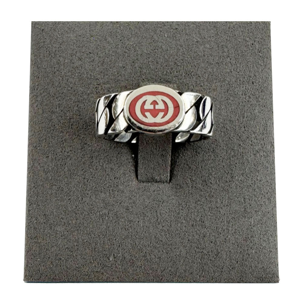 GUCCI GG Silver/Pink Ring Size O LHQ2463