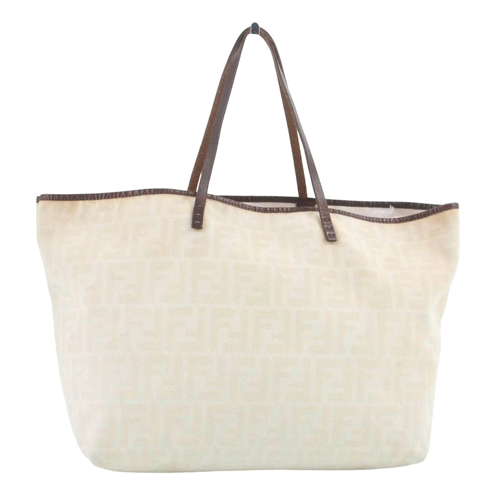 FENDI Cream Zucca Tote Shoulder Bag LHQ2468