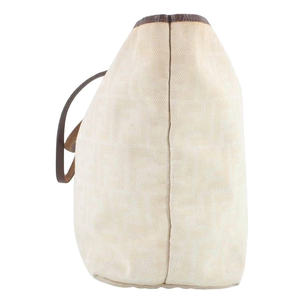 FENDI Cream Zucca Tote Shoulder Bag LHQ2468