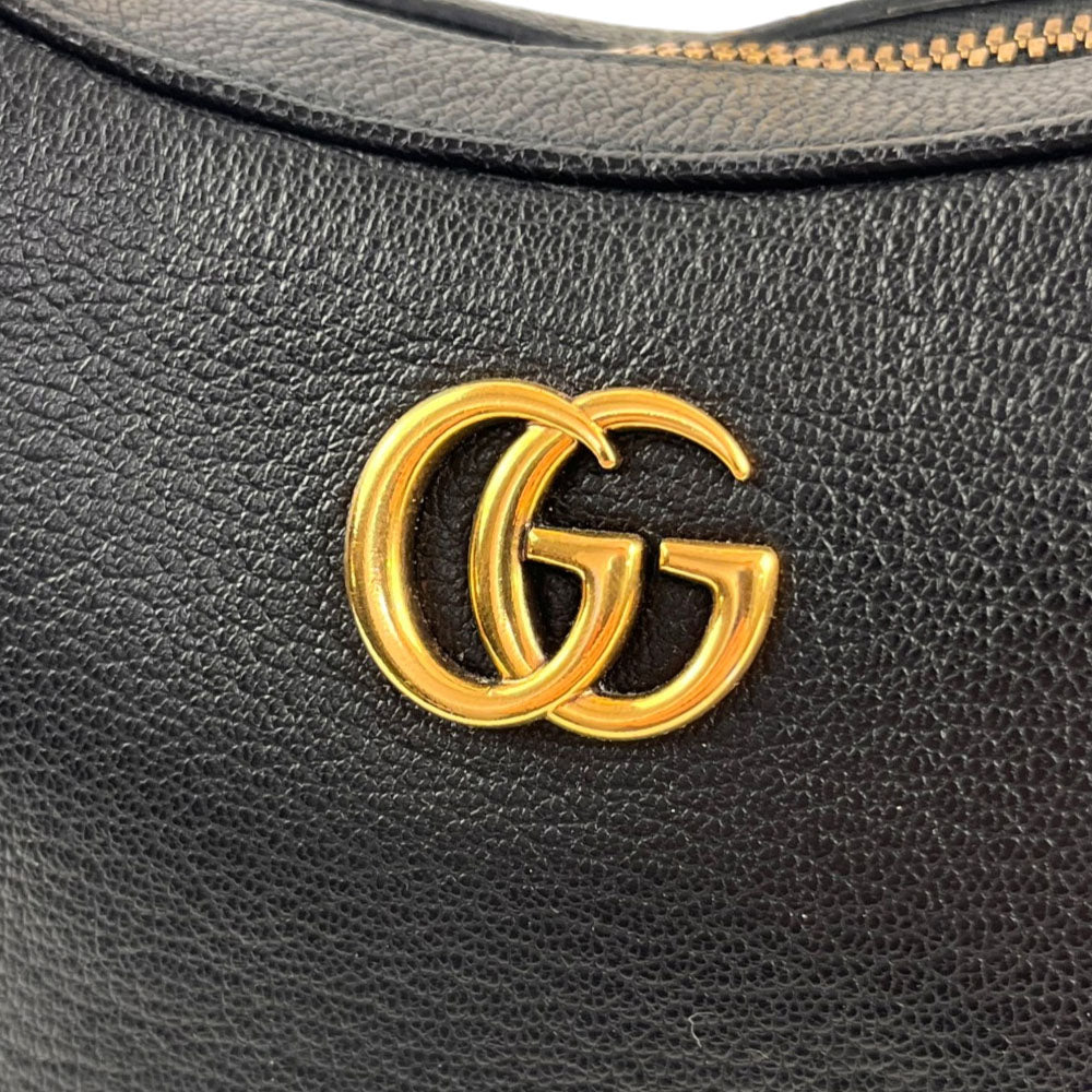 GUCCI Black Leather Aphrodite Shoulder Crossbody Bag LHQ2486