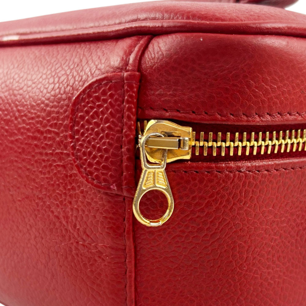 CHANEL Red Caviar Leather Vanity Case LHQ2489