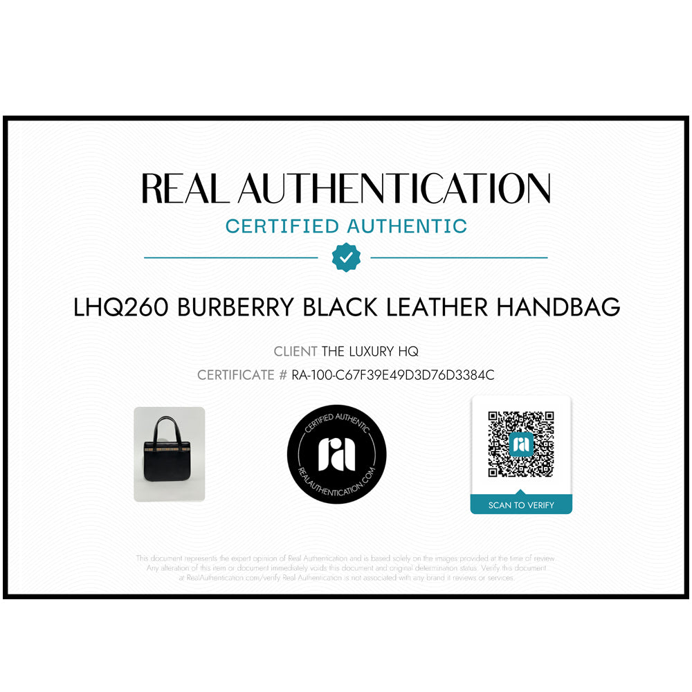 BURBERRY Sac à main en cuir noir LHQ260