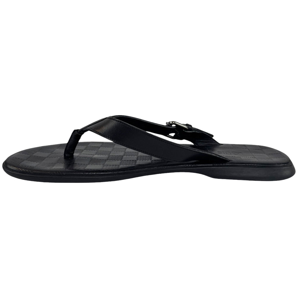 LOUIS VUITTON Mens Damier Black Sandals Size UK 8.5 LHQ284