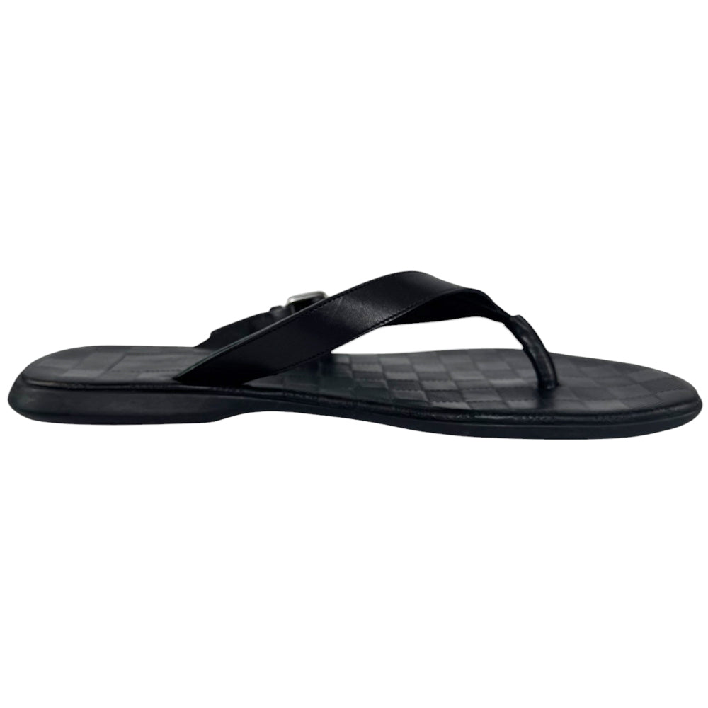 LOUIS VUITTON Mens Damier Black Sandals Size UK 8.5 LHQ284
