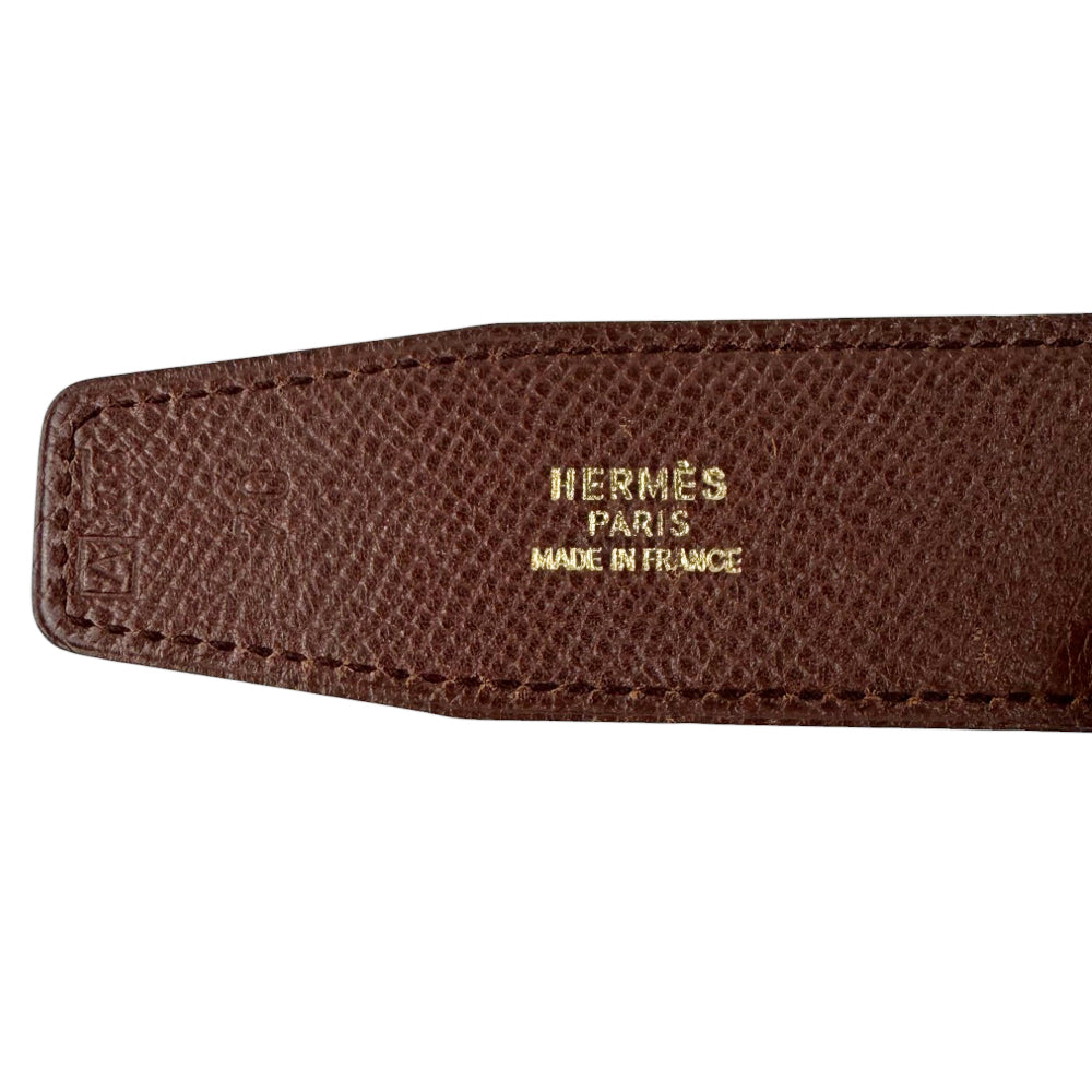 HERMES H Buckle Reversible Black Belt Size 70 LHQ352