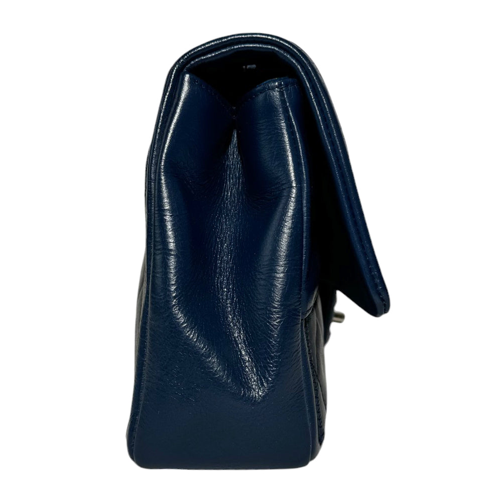 CHANEL Bicolour Lambskin Black/Navy Shoulder Bag LHQ396