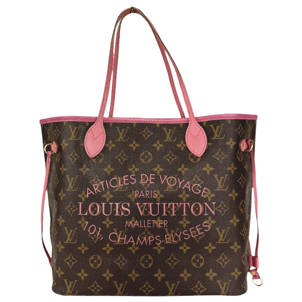 LOUIS VUITTON Neverfull MM Monogram Ikat Rose Velour LHQ397