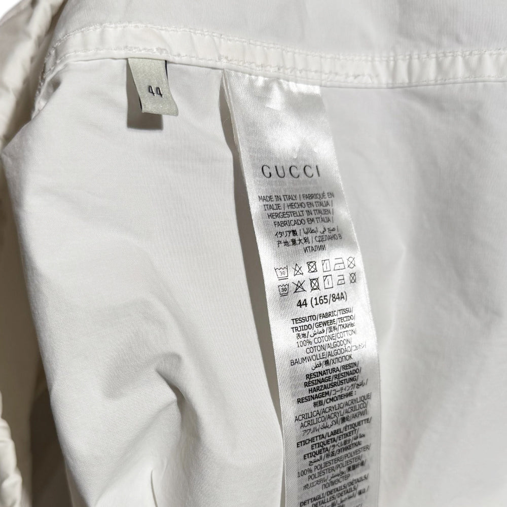 GUCCI Hooded Half Zip Jacket White Sherry Line Size Small LHQ416