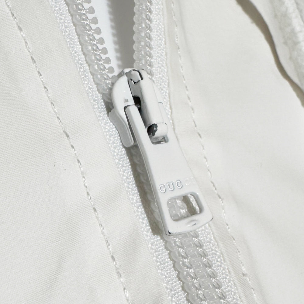 GUCCI Hooded Half Zip Jacket White Sherry Line Size Small LHQ416