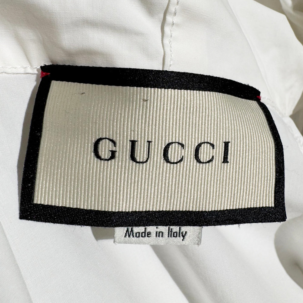 GUCCI Hooded Half Zip Jacket White Sherry Line Size Small LHQ416