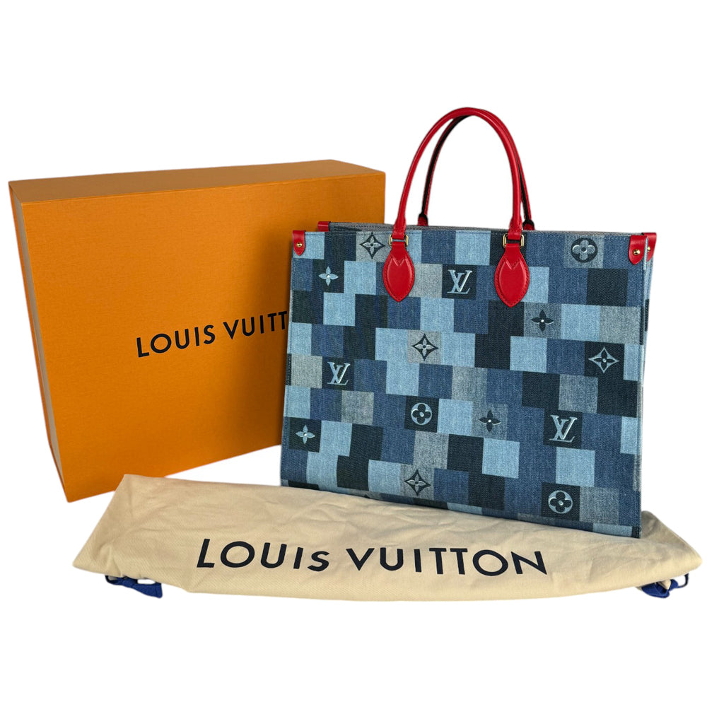 LOUIS VUITTON On The Go GM Denim Rouge LHQ436
