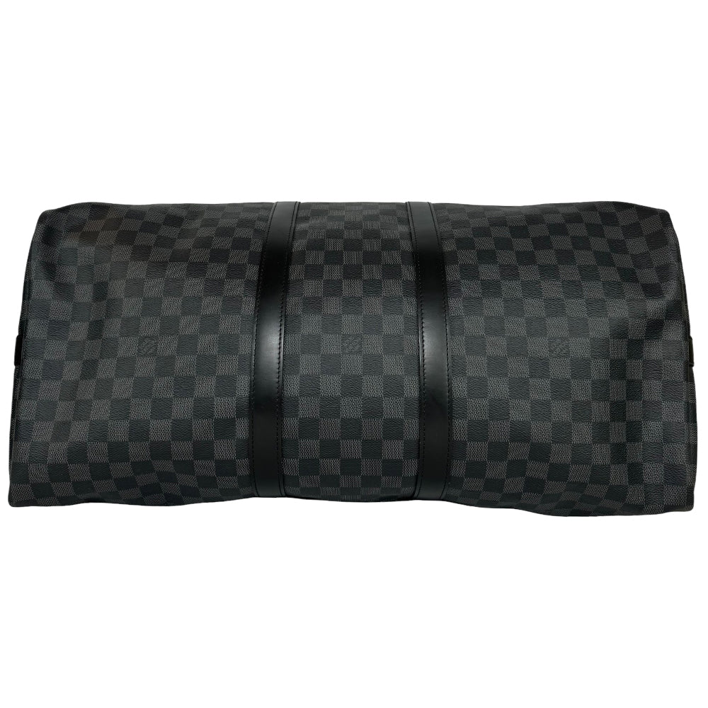 LOUIS VUITTON Keepall Bandouliere 55 Daimer Graphite With Strap LHQ447