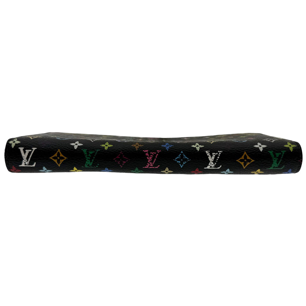 LOUIS VUITTON Takashi Murakami Black Zippy Wallet Purse LHQ460