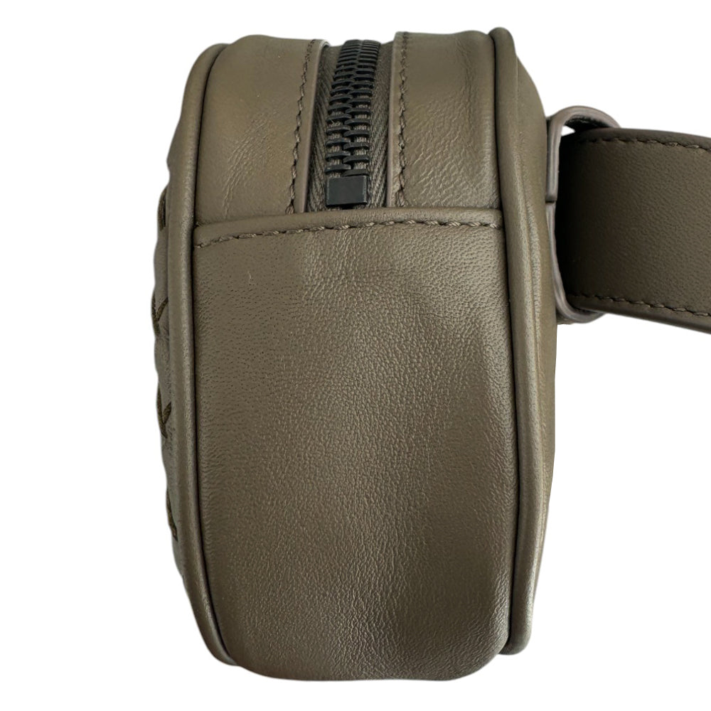 BOTTEGA VENETA Intreciatto Leather Brown Belt Bag LHQ466