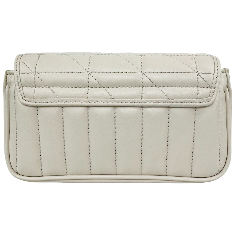 GUCCI GG Marmont Super Mini White Leather Shoulder Bag LHQ488