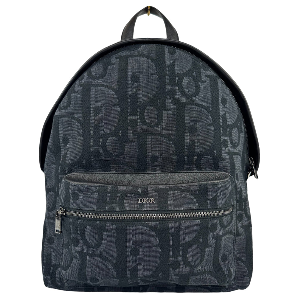 DIOR Black Oblique Jaquard Backpack LHQ504