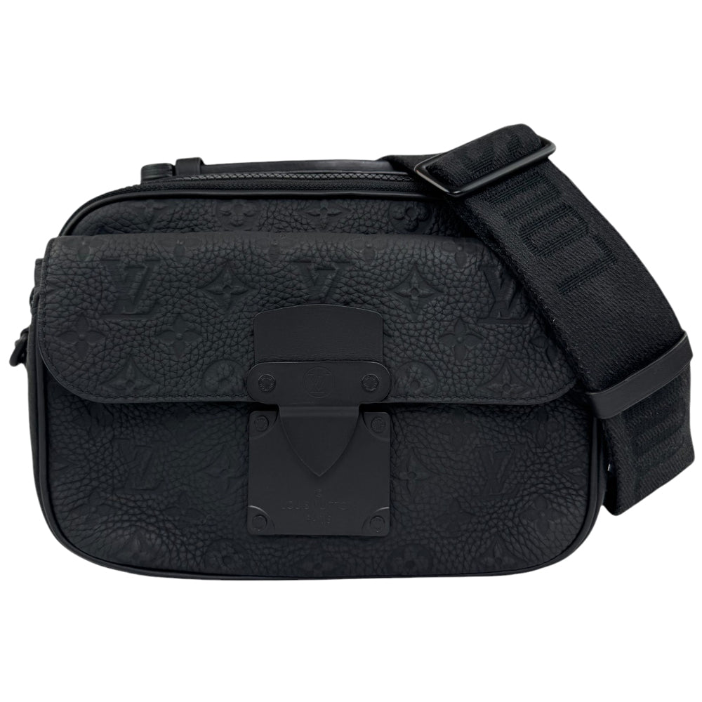 LOUIS VUITTON Black Leather Empreinte S Lock Bag LHQ506