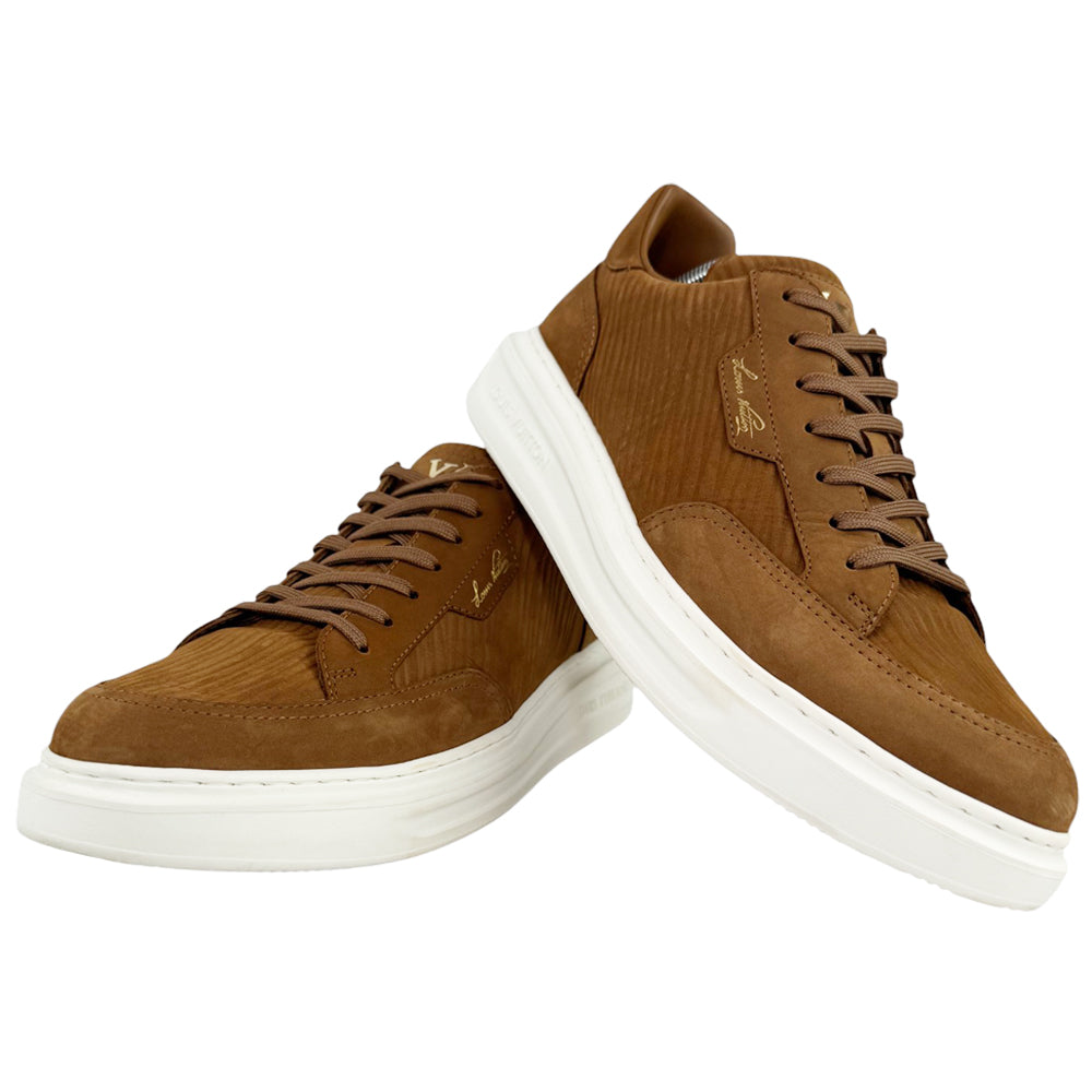 LOUIS VUITTON Brown Leather Beverley Hills Trainer Size 8 UK LHQ513