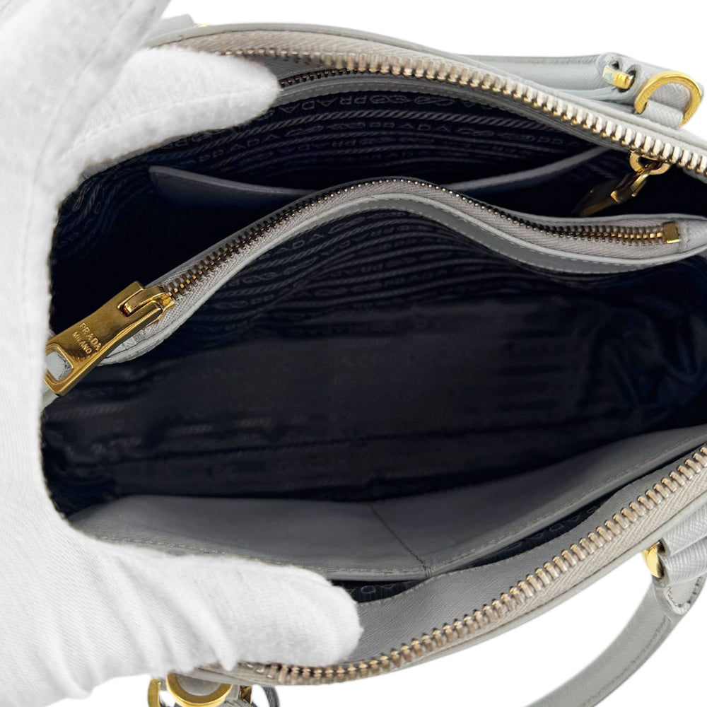 PRADA Saffiano Grey Leather Handbag LHQ522