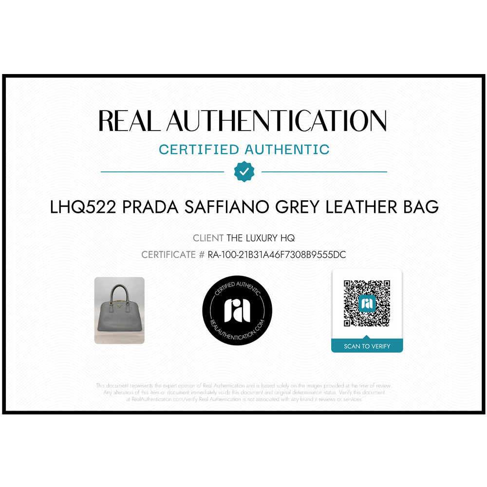 PRADA Saffiano Grey Leather Handbag LHQ522