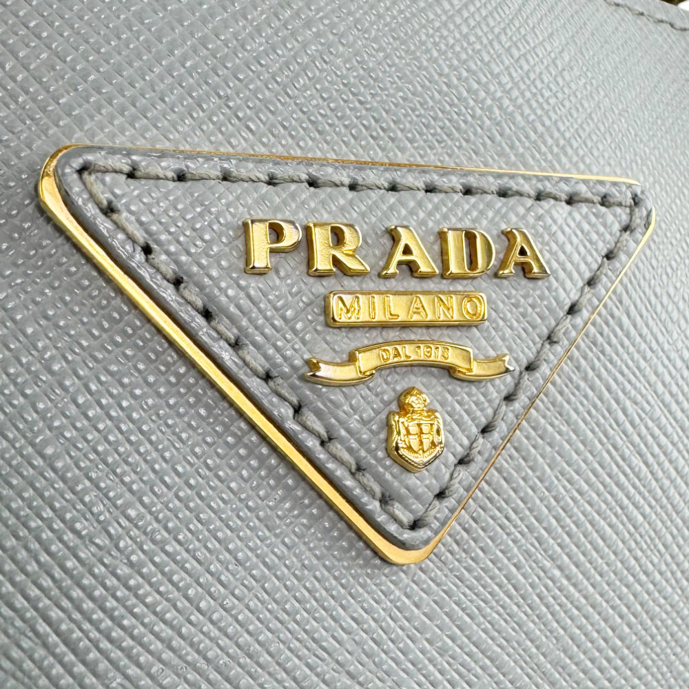PRADA Saffiano Grey Leather Handbag LHQ522
