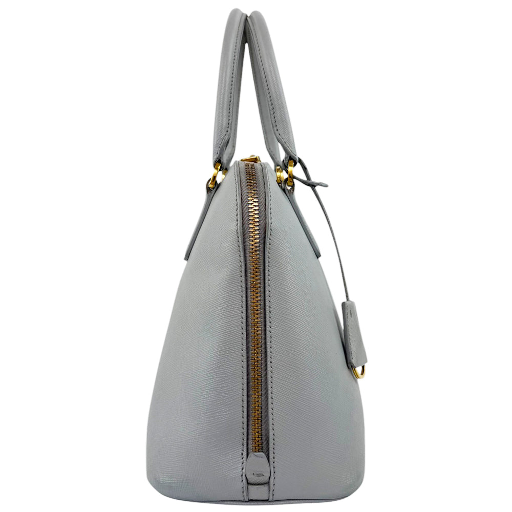 PRADA Saffiano Grey Leather Handbag LHQ522