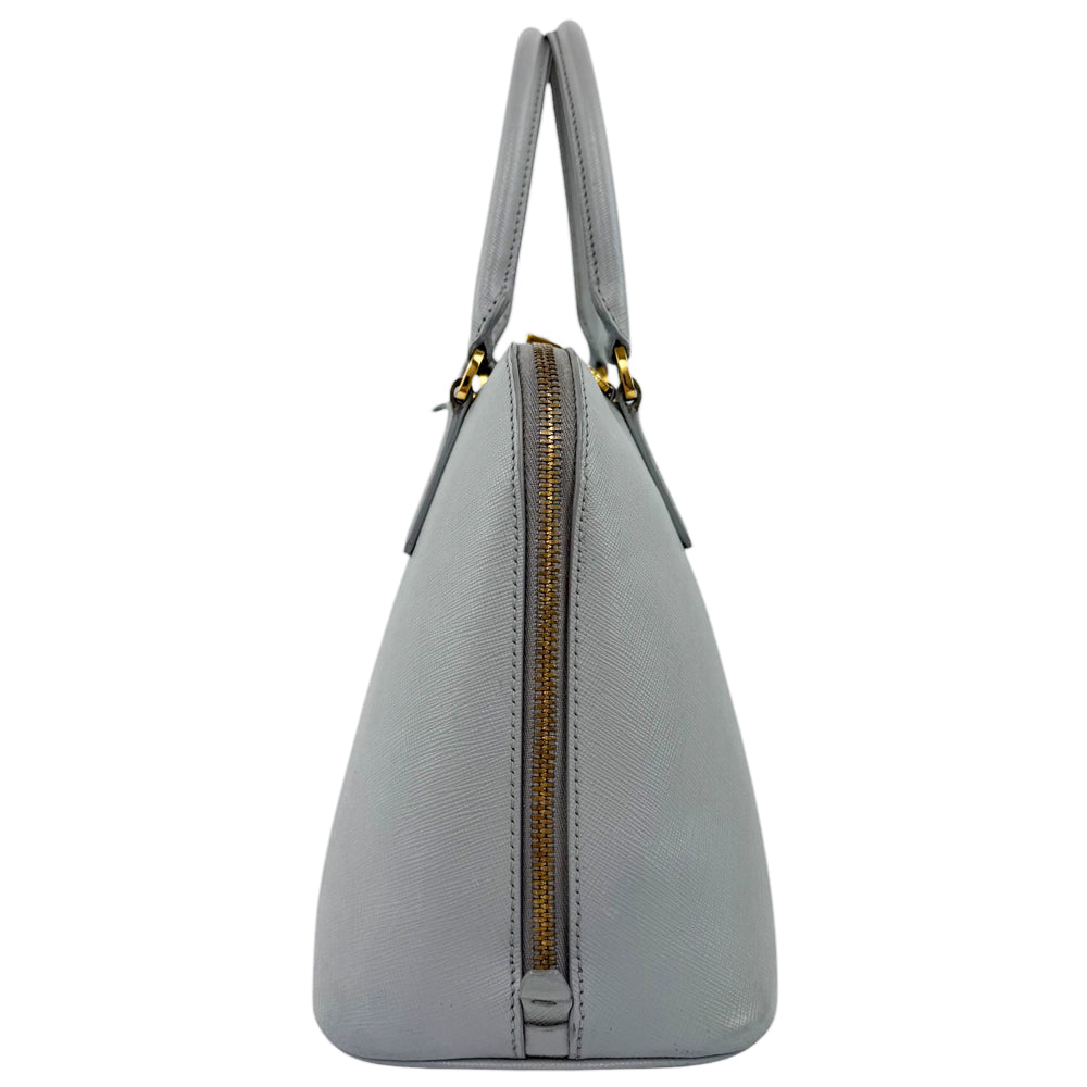 PRADA Saffiano Grey Leather Handbag LHQ522