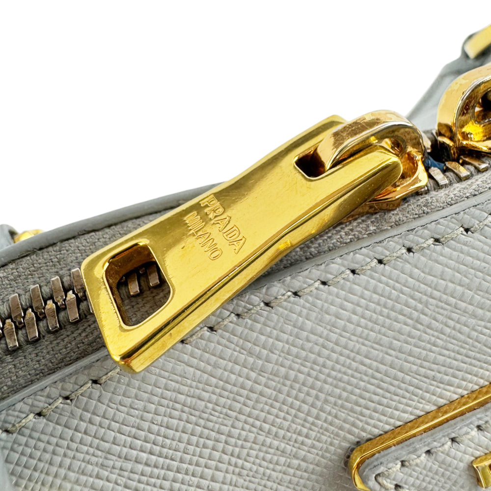 PRADA Saffiano Grey Leather Handbag LHQ522