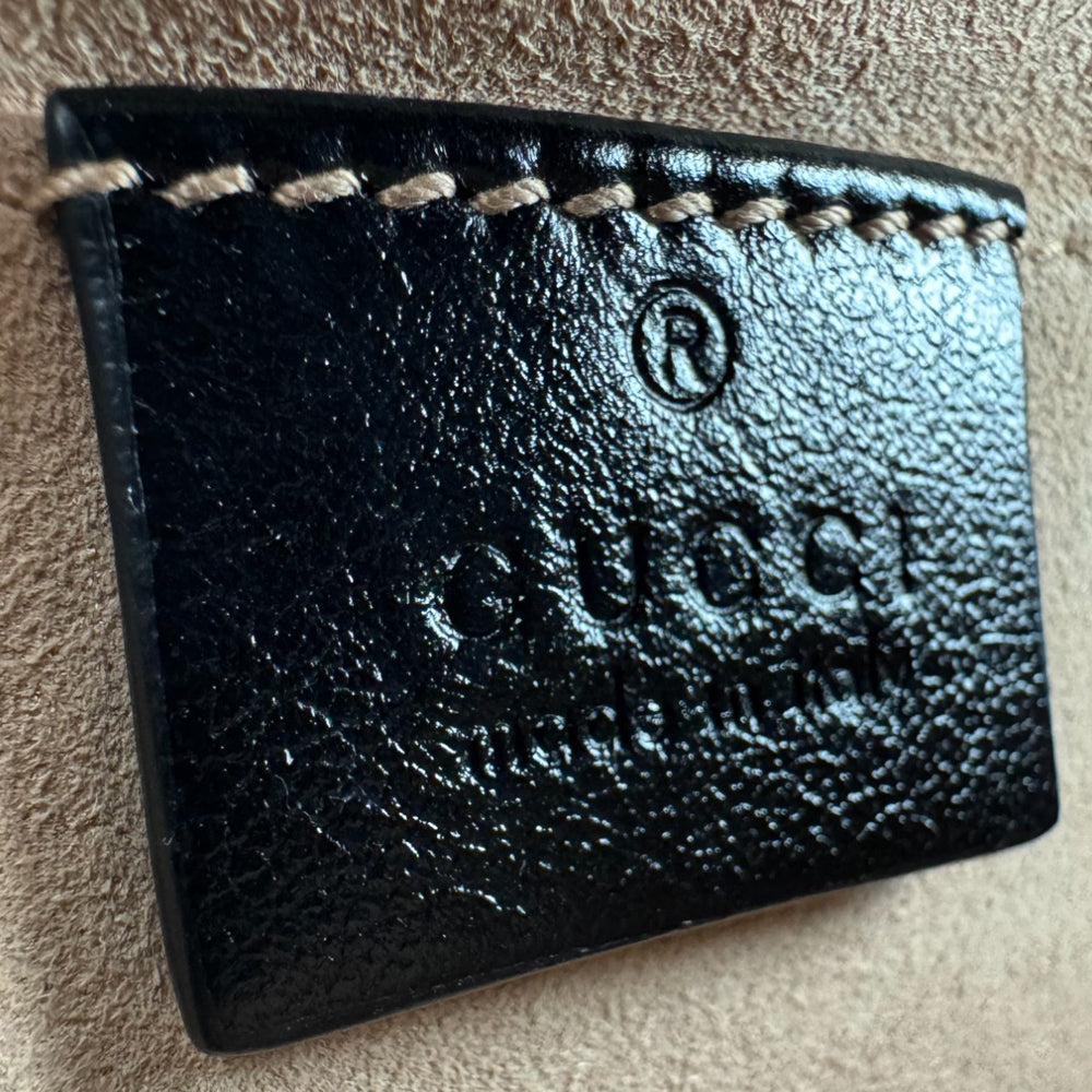 GUCCI GG Marmont Brown Canvas Chain Shoulder Bag LHQ523
